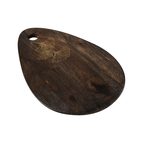 Acacia Wooden Cutting Board with Brass Inlay
